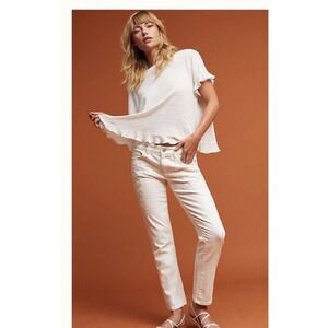 Anthropologie | Pilcro and the Letterpress Sz 25 White Hyphen Embroidered